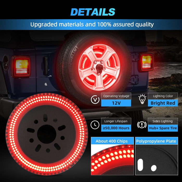Suparee Jeep JL JLU 3-Side Spare Tire Brake Light for Wrangler 2018+ SUPAREE