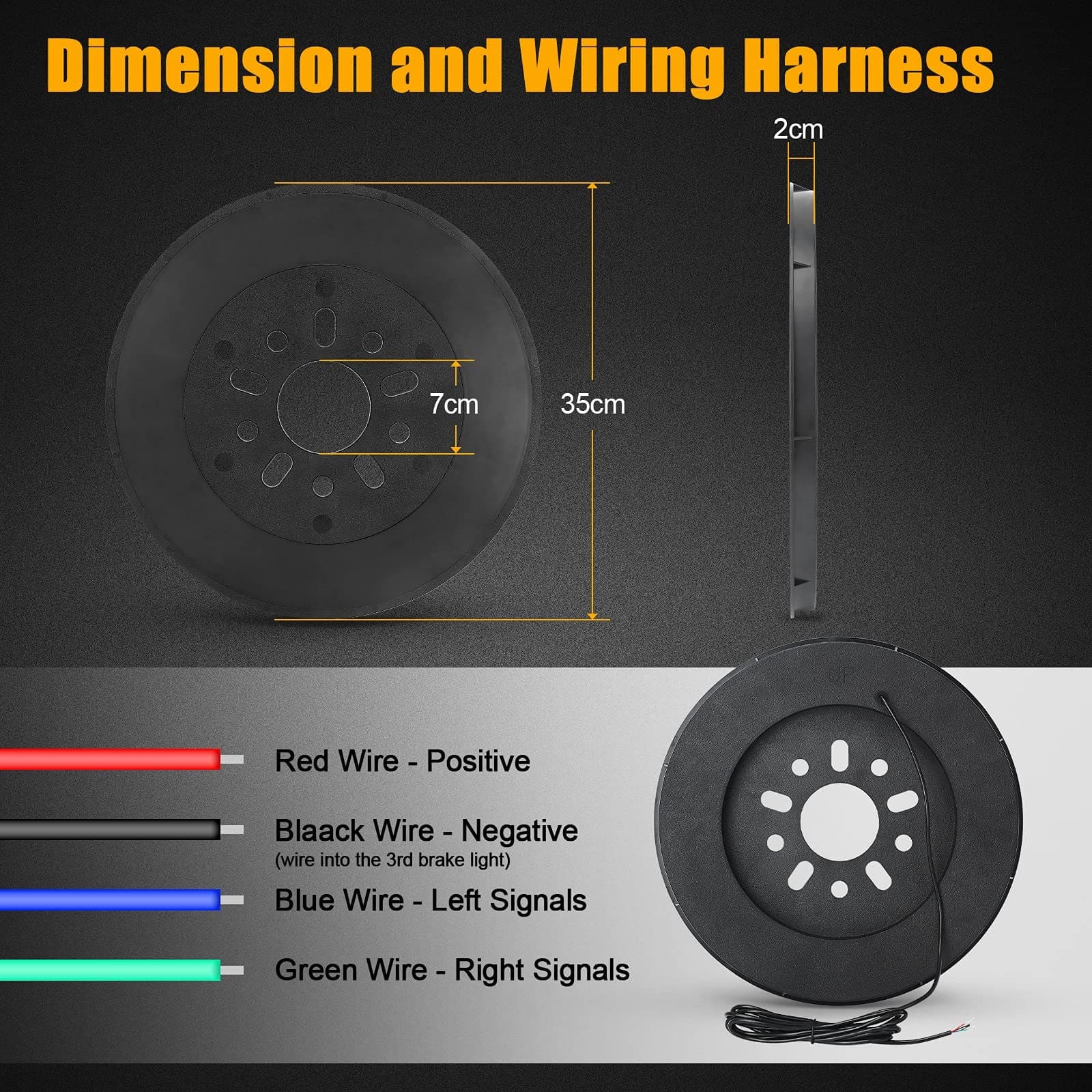 SUPAREE Universal Turn Signal T-Lighting Spare Tire Brake Light for Jeep Wrangler JK/JL SUPAREE