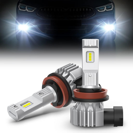 2x H1 LED Headlight Bulb Conversion Kit - 6500K White, 100W, 10,000 Lumen, High/Low Beam