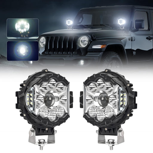 SUPAREE 7 Inch Side Shooter 90W Light Bar LED for Truck Jeep SUV Off-Road SUPAREE