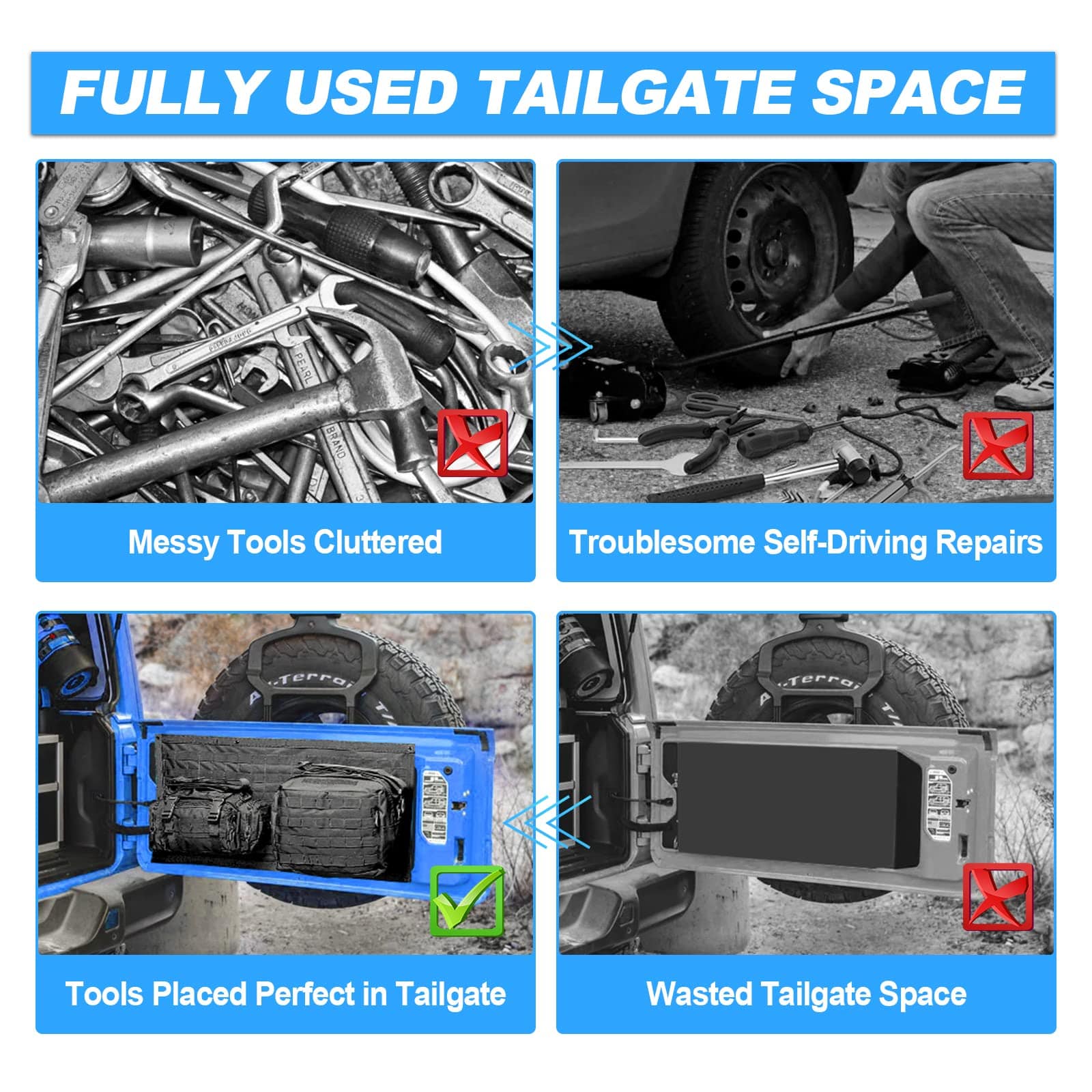 SUPAREE for Jeep Tailgate Storage Bags Tailgate Storage Tools Kit SUPAREE