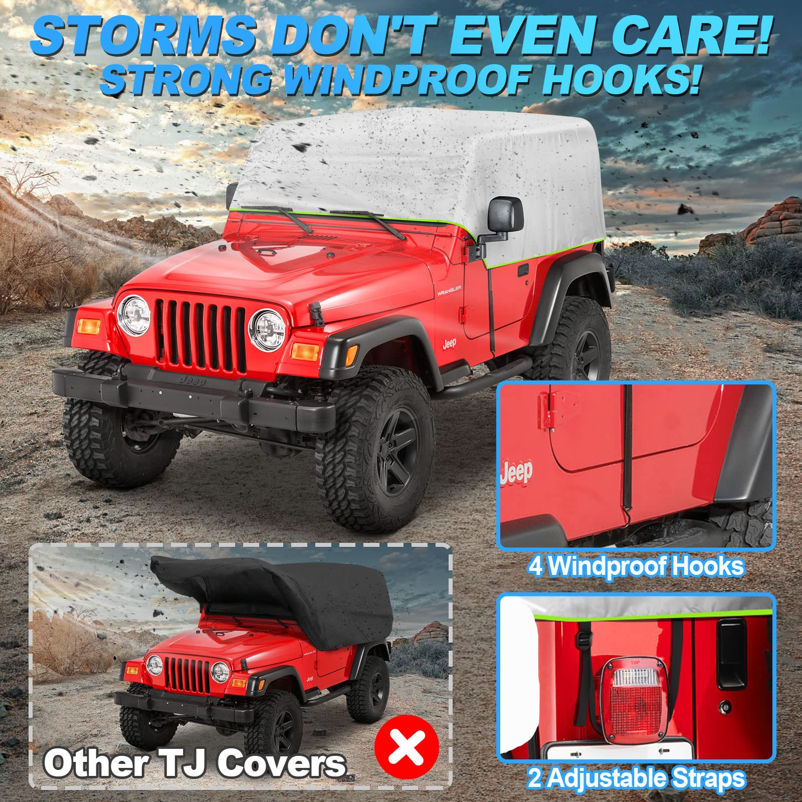 SUPAREE Jeep Wrangler 2 Door Cab Cover for Jeep Wrangler